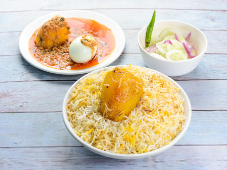 Aloo Biryani 1 Egg 1 Aloo Salad