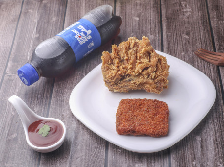 Crispy Breast Chicken (1 Pc) Fish Cutlet (1 Pc) Cold Drink (300 Ml)