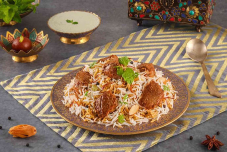 Krydret Dum Gosht Hyderabadi Fårekød Biryani, Udbenet Servering 1-2]