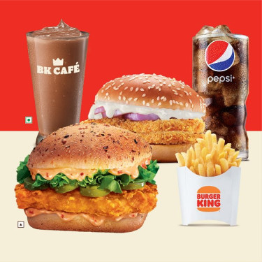 1 Crispy Chicken Double Patty 1 Fiery Chicken 1 King Fries 1 Chokolade Tyk Shake 1 Medium Pepsi