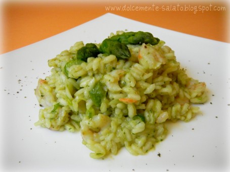 Risotto Ai Gamberetti Og Asparagi Verdi