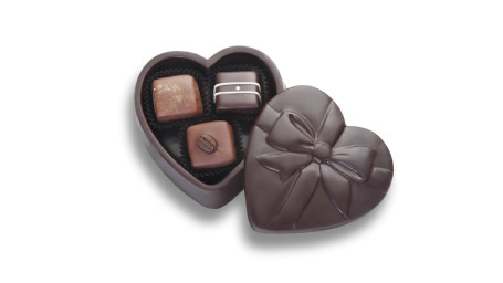 Chocolate Heart With Three Truffles (5.5 Oz)