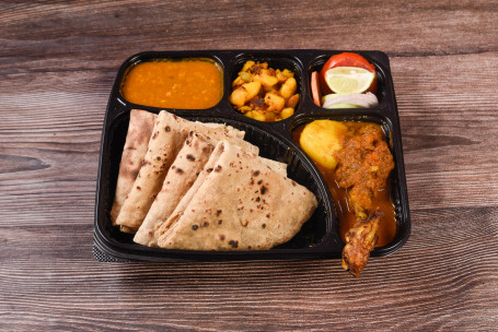 Roti 4 Piece Chana Dal Aloo Fry Chicken Kosha (1 Piece Chicken)