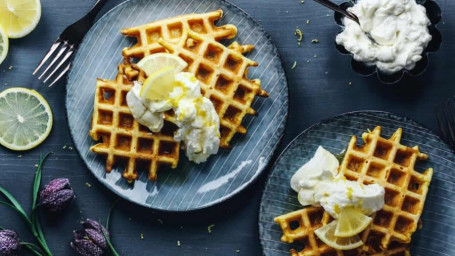 Lemon Cream Cheese Waffles