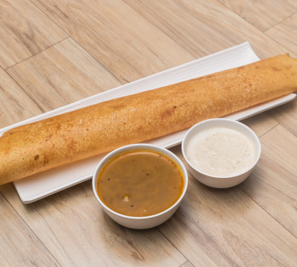 Plain Dosa Sambar Coconut Chuteny Chilli Chuteny