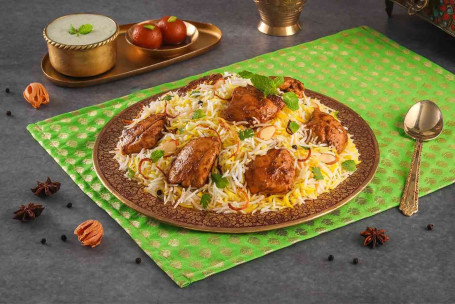 Krydret Lazeez Bhuna Murgh Hyderabadi Kylling Dum Biryani, Udbenet Serverer 2 3]