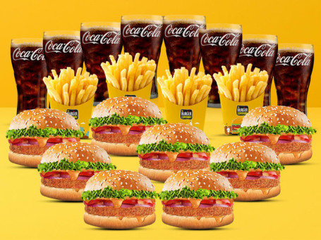 Party Combo For 8 8 Punjabi Gabru Burgers 4 Salted Fries 8 Coke