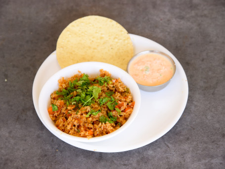 Fried Rice Raita Papad