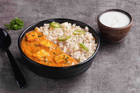 Sabudana Khichdi Paneer Makhmali Bowl Sitaphal Kheer Combo