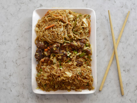 Manchurian Dry Fry Rice Hakka Noodles