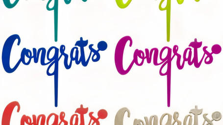 Congrats Cake Topper And Candle Holder (Nonedible)