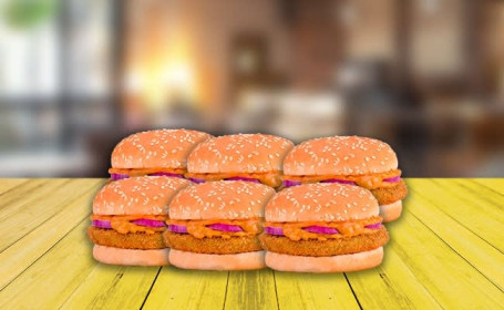 6 Junior Fried Chicken Burgers