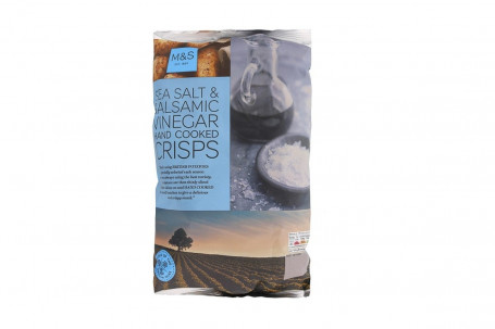 M S Sea Salt Balsamic Vinegar Hand Cooked Crisps