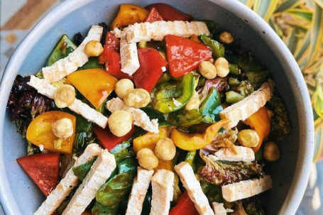 Tofu Teriyaki With Wasabi Peas Salad