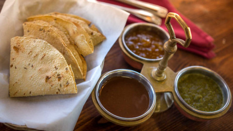 Chutney Sampler With Papadums