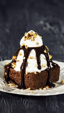 Nutty Brownie With Vanilla Icecream