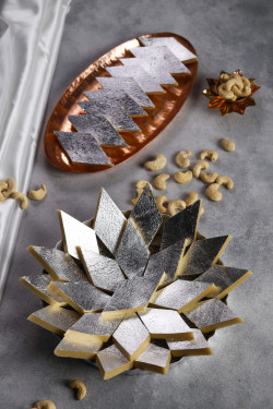 Kaju Katli With Silver Leaf