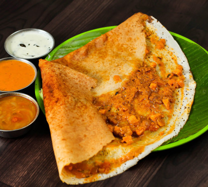 Paneer Dosa (Served With Sambhar And Cocunut Chutney)