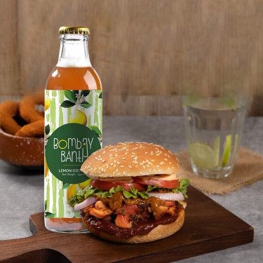 Tandoori Chicken Makhani Burger Lemon Iced Tea