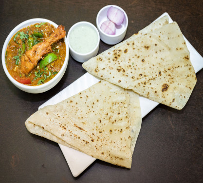 3 Pc Qtr Chicken Handi 2 Rumali Roti