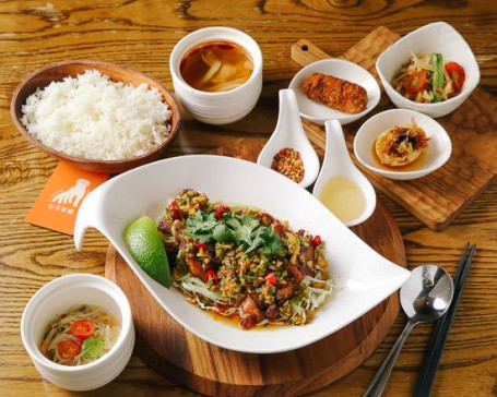 黃金比例椒麻雞定食 Thai Spicy Cubed Chicken Set Meal