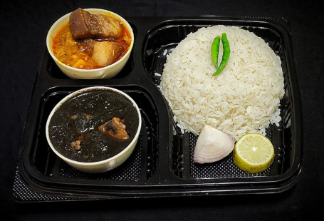 Plain Rice With Pork Til And Pork With Bamboo Shoot