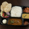 Mutton Combo (Loochi . Basmati Rice Dal Veg, Mutton Curry Rosogolla Salad Pickle)