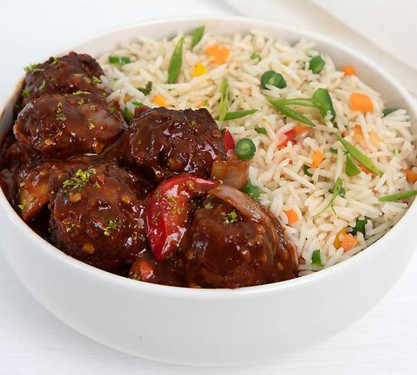 Veg Fried Rice With Veg Munchurian