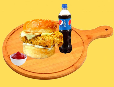 Crispy Chicken Burger Pepsi Pet 200Ml