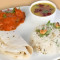 Normal Thali (Dal Makhani Mix Veg Rice Roti Salad Chutney).