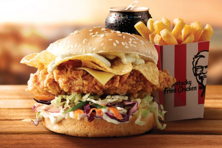 Zinger Crunch Burger Handel; Combo