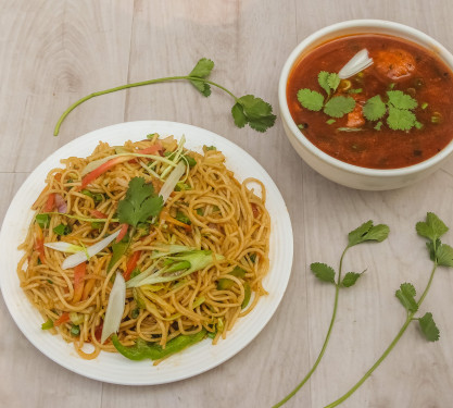 Veg Manchurian Dry With Hakka Noodles Combo