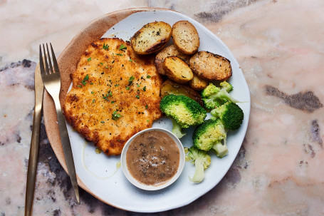 Pollo Milanese Med Ristede Kartofler