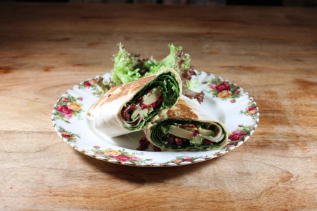 Avocado, Spinach, Humus Pomegranate Wrap (Vegan)