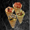 Pizza Cone Chocolate Branco Com Morango