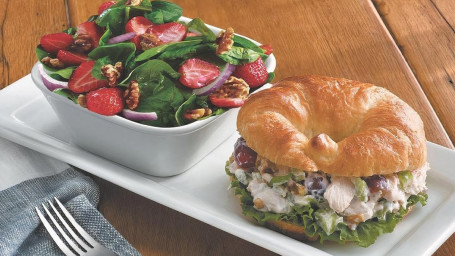 Sonoma Chicken Salad Croissant With Strawberry Salad