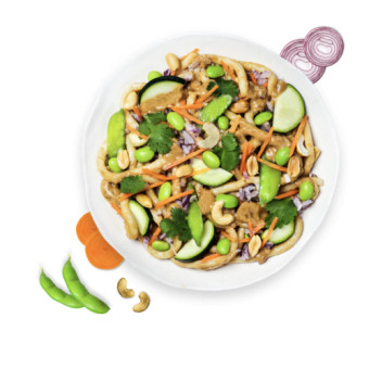 Veganske Peanut Udon Nudler