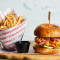 Cajun Spiced Chicken Burger And Fries (Crispy)