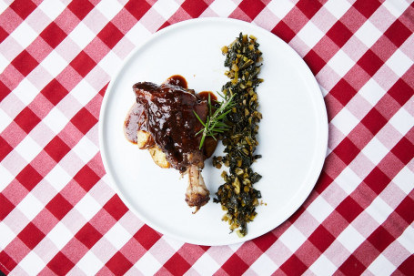 Slow Cooked Lamb Shank, Green Beans, Mash Potatoes