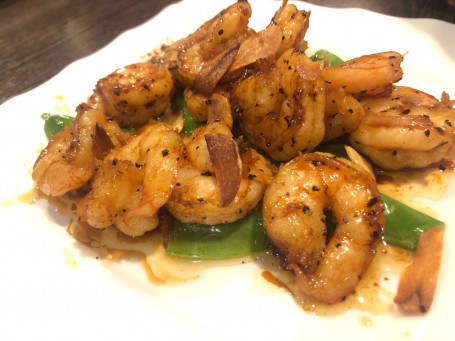 Black Pepper King Prawn With Garlic