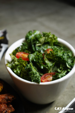 Kale And Spinach Salad Bō Cài Gān Lán Shā Lǜ Pèi Yòu Zi Jiàng