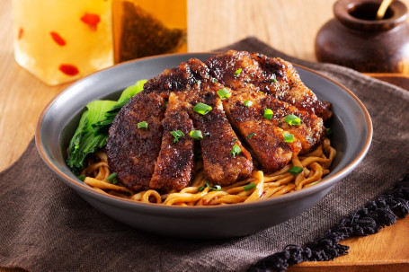 Mì Zhī Lǔ Pái Gǔ Má Là Bàn Miàn Honey Glazed Ribs W/ Mala Dry Noodle