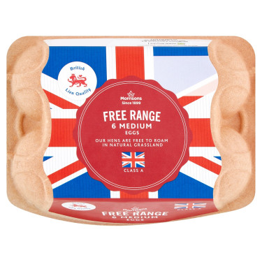 Morrisons Medium Free Range Æg 6 Stk