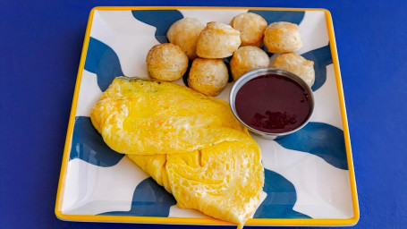 Mini Biscuits, Jam And A Scrambled Egg