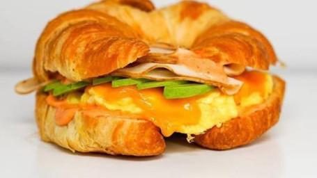 Croissant, Smoked Turkey, Avocado, Egg Cheddar