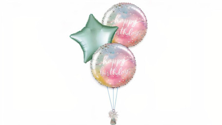 Happy Birthday Balloon Bouquet -3Ct Pastel Color