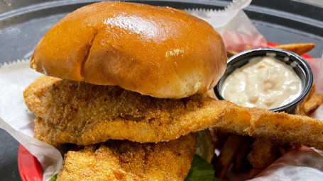 Catching Feelings Cajun Fried Fish Sandwich