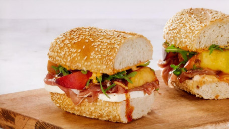 Hot Honey Peach Prosciutto Sandwich