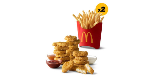 20 Stk. Chicken Mcnuggets 2 Mellemstore Fritter