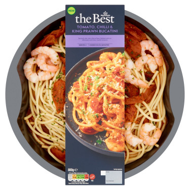 Morrisons The Best King Prawn Tomat Chilli Buccatini 800G